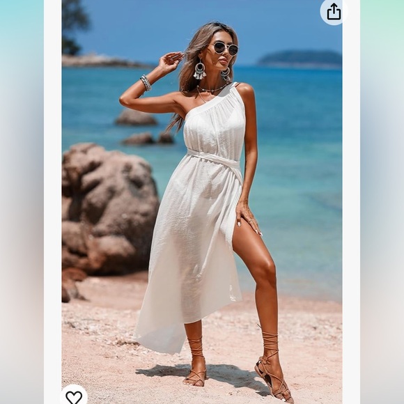 NWT DOSE white semi sheer swim cover-up one size 4–12 - Picture 3 of 11